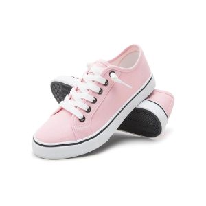 Casual Canvas Low-Top Walking Sneakers - Pink